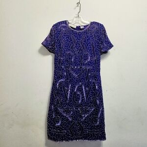 Vintage Laurence Kazar Purple Shift Dress